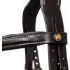 Uzdečka Fancy Stiched Equestro, tmavě hnědá (Velikost COB)