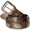 Pásek kožený WG-114 Stars & Stripes, hnědý