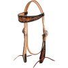 0044867 western bridle dark floral tooling plh01036