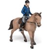 Figurka PAPO, kůň v kroku s jezdcem