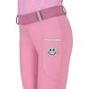 Legíny jezdecké Rosalynn QHP, s gripem, dětské, cheery pink