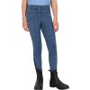 Legíny jezdecké Rosalynn QHP, s gripem, dětské, denim