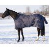 Deka stájová QHP, 300 g, blue check (Délka zad 105 cm)
