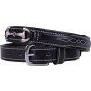 Pásek kožený Emberly QHP, černý (Délka 65 cm)
