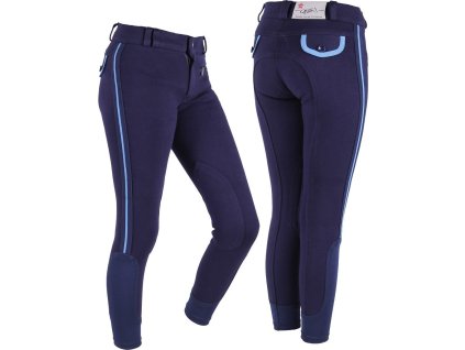Bryczesy Zalia QHP, z lejem kolanowym, dla dzieci, navy