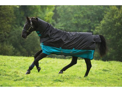 Derka padokowa Mio All In One, z kapturem, 200 g, black/turquoise