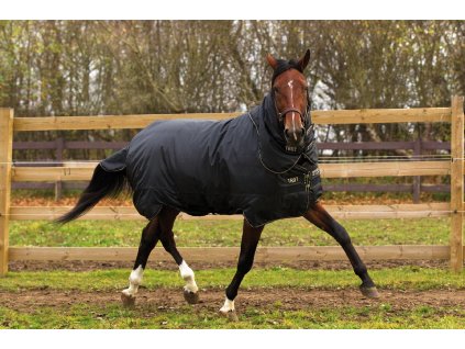 Derka Padokowa Trot Horseware, z kapturem, 350 g, black/tan