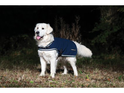 Derka dla psa wodoodporna RAMBO, z polaru, navy/beige/blue