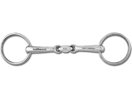 Wędzidło oliwkowe podwójnie łamane Bridoon Waldhausen, 14 mm