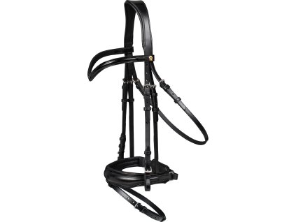 Ogłowie Blackshine S-Line Skóra Lakierowana Waldhausen, czarne