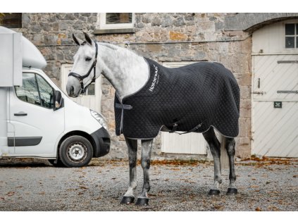 Derka chłodząca termiczna Horseware, black/thunderstorm grey & silver