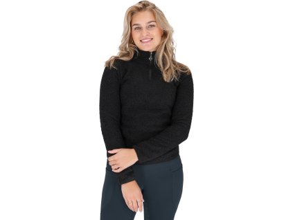 Bluza damska z krótkim zamkiem Teddie QHP, czarna