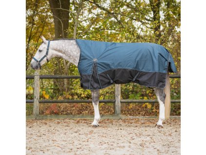 Derka padokowa QHP z wyższym kołnierzem, 150 g, mystic blue