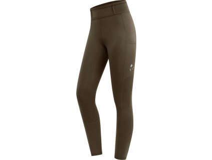 Legginsy jeździeckie Ella ELT, z pełnym lejem, green brown