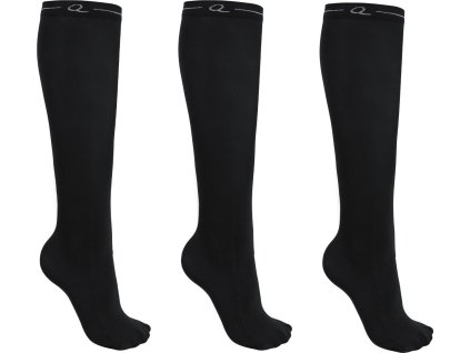 Podkolanówki jeździeckie Show QHP, 3 pary, czarne