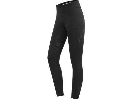 Legginsy jeździeckie Rica Teddy ELT, z gripem, zimowe, czarne
