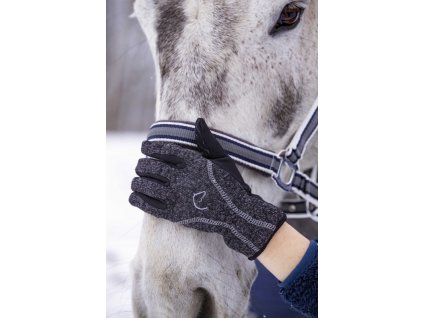 Rękawiczki jeździeckie Chaud Equithème, zimowe, chine grey