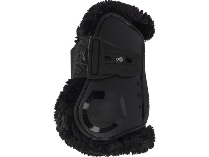 Ochraniacze na pęciny Sensisoft QHP, z owczą skórą, para, czarne