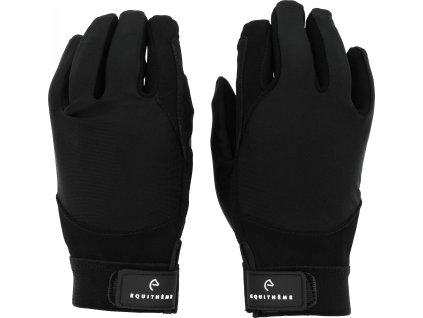 Rękawiczki jeździeckie Maelle Equithème, dziecięce, czarne