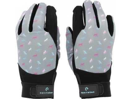 Rękawiczki jeździeckie Maelle Equithème, dziecięce, grey