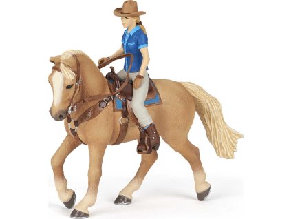 Figurka PAPO, koń z kowbojem