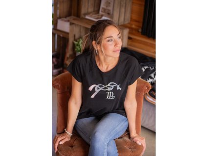 T-shirt Funky Penelope, damski, czarny