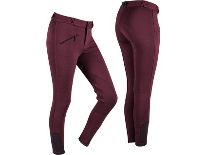 Bryczesy Junior Q-essentials z lejem kolanowym, dziecięce, bordowe