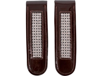 Ozdobne sprzączki do butów lub czapsów Madonna QHP, para, brązowo-srebrne