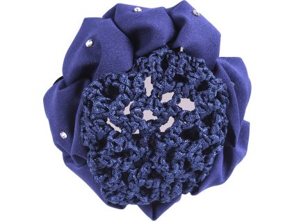 Siatka do włosów kwiatek QHP, granatowa