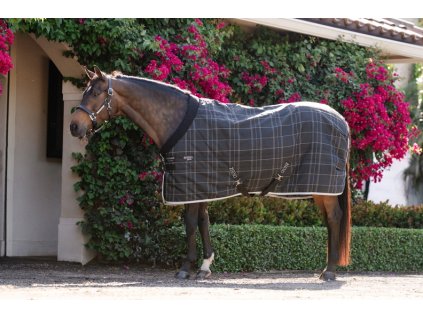 Derka stajenna Rhino Original Pony Vari Layer®, 250 g, black/grey/white check & grey