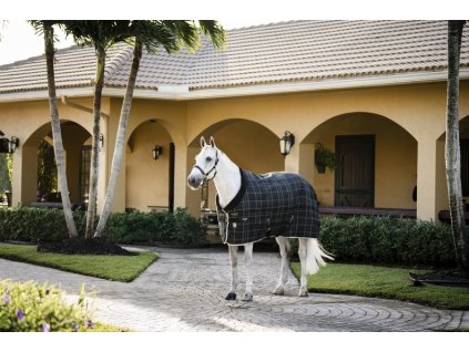 Derka stajenna Rhino Original Vari Layer®, 250 g, black/grey/white check & grey