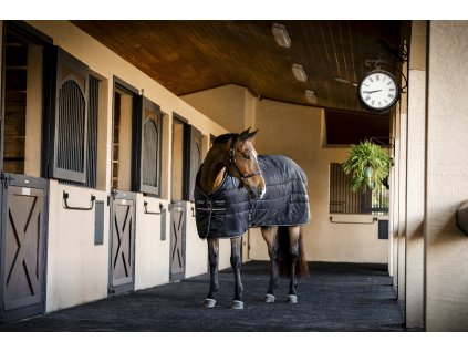 Derka stajenna Amigo Ripstop Insulator Plus, z kapturem, 200 g, black/black & silver