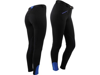 Bryczesy dla dorosłych Q-essentials z lejem kolanowym, damskie, czarne