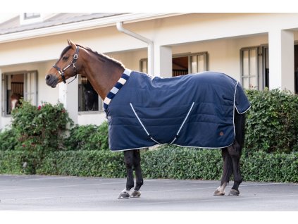 Derka stajenna Cosy Newmarket Horseware, z kołnierzem, 100 g, witney navy