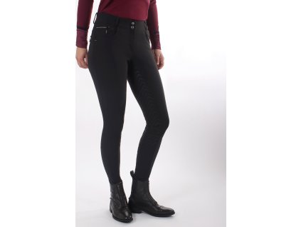 Bryczesy Ninthe QHP z pełnym lejem, wysoki stan, damskie, czarne