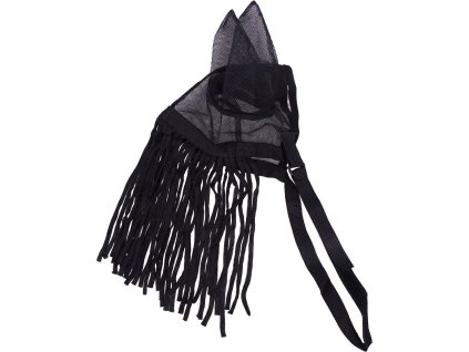 Frędzle chroniące przed muchami z ochroną uszu QHP, czarne