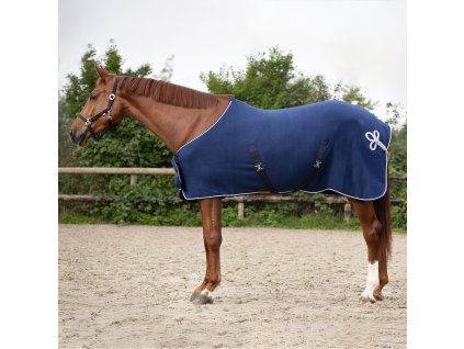 Derka chłodząca Ornament QHP, niebiesko-srebrny