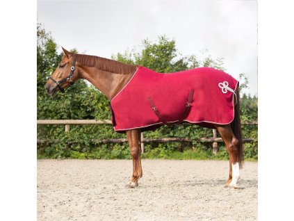 Derka chłodząca Ornament QHP, bordowy/srebrny