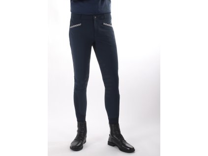 Bryczesy męskie Olav QHP z silikonową wstawką, granatowe