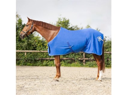 Chłodząca derka Ornament QHP, kobaltowy niebieski/srebrny