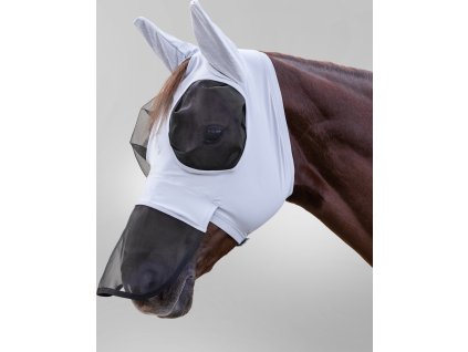 Maska przeciw owadom Puck Waldhausen, z ochroną chrap i uszu, silver grey