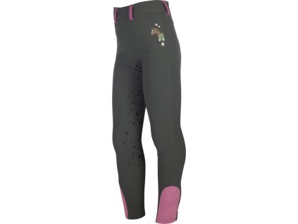 Legginsy jeździeckie Pony Dream II HKM, z pełnym lejem, dziecięce, grey/green