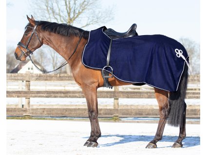 Derka treningowa Ornament QHP, polar, niebiesko-srebrny