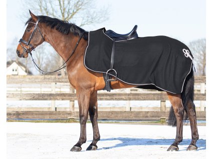 Derka treningowa Ornament QHP, polar, czarno-srebrny