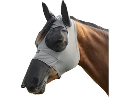 Maska przeciw owadom Elastic HKM, z uszami i ochroną nozdrzy, mud grey