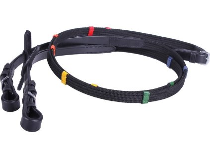 Wodze z kolorowymi stoperami QHP, różne długości, czarne