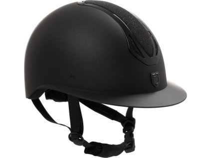 Kask jeździecki Azael Stone z szerokim daszkiem Equestro, damski, czarny