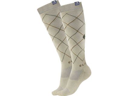 Podkolanówki Argyle ELT, para, beige grey (Rozmiar L)