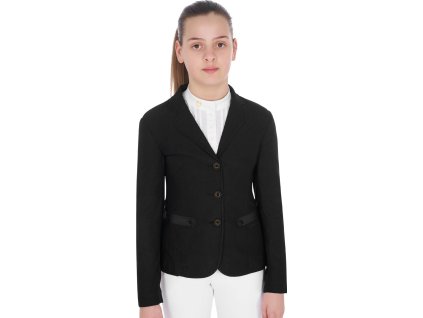 Kurtka Perforowana Equestro, dla dziewcząt, czarna