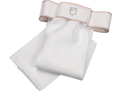 Plastron do dresażu z logo Equestro, white/cameo rose